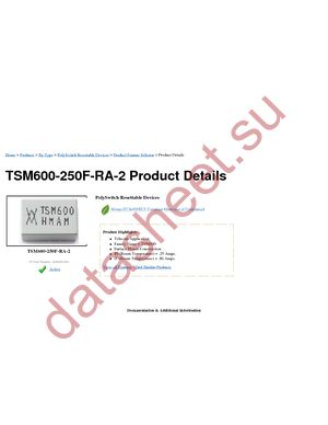 TSM600-250F-RA-2 datasheet  